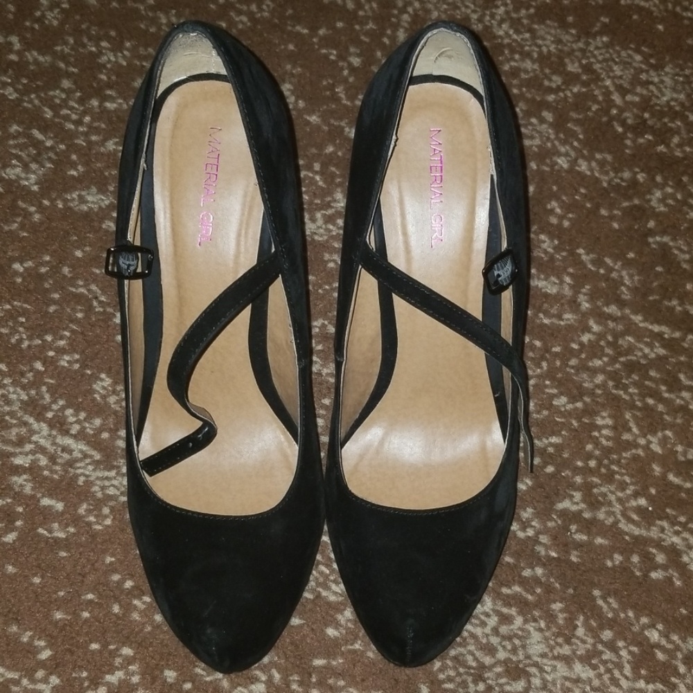 Material Girl Black Rhinestone Heels